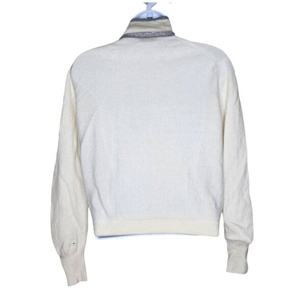 Vintage 50s Dalton Cashmere Cardigan Sweater Womens Size M Ivory Silver Pinup - Picture 4 of 6